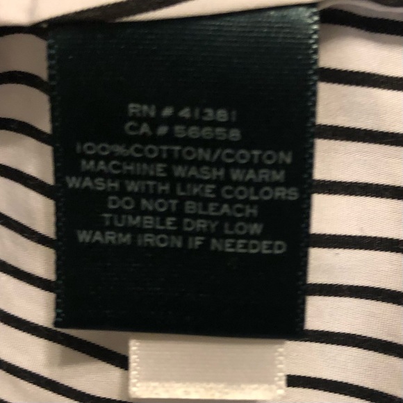 Lauren Ralph Lauren Button Down Bell Sleeve Striped Shirt Size Large - Picture 6 of 8